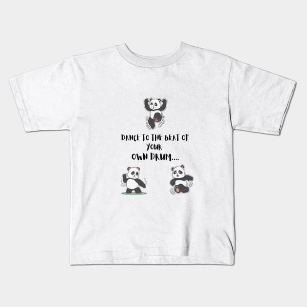 Happy panda Kids T-Shirt by PATTERN MAZE